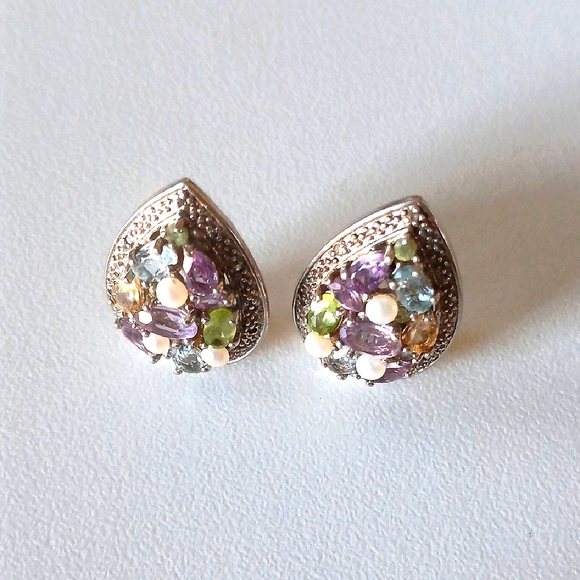 Ross-Simons Jewelry - Elegant Silver and Multicolor Gemstone Earrings